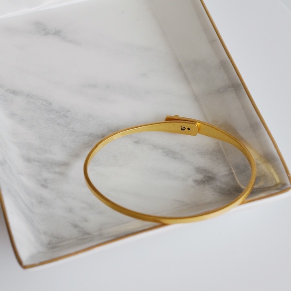 NWOT Madewell Delicate Bangle Glider Bracelet Gold - Picture 2 of 4